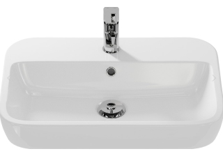 Раковина встраиваемая CASPIA 60 SQUARE 1 отв., прямоугольная, белая