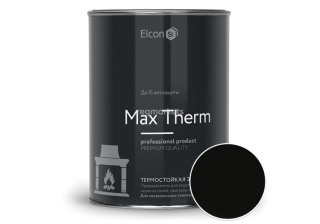 Эмаль термостойкая Elcon черная до 1000С 0,8л.