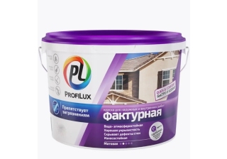 Краска ВД Profilux фасадная фактурная матовая белая 9 кг