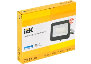 Прожектор IEK LED СДО-7 70W 6300Лм 6500К IP65 серый