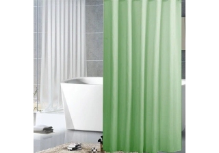 ШТОРА ДЛЯ ВАННОЙ 180*180 СМ (ПЭТ) ЗЕЛЕНЫЙ (1/10/40) 