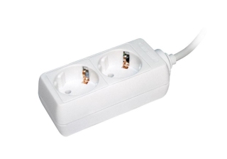 Удлинитель 2гн с 3/К 5м белый ПВС 3х1мм2 У02 IP20 IEK WYP10-16-02-05-Z-N