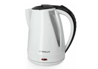 Чайник «Ergolux» ELX-КР02-С32, белый/черный, объем 1.8л, мощность 1500-2300ВТ /13119/881576
