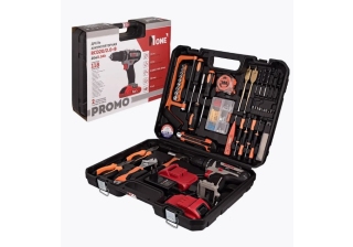 Дрель акк. №1 RCD20/2.0-В-PROMO (20V,2,0A/h,2 скор,2 лит. аккум, 32Hm, 118 предмета, кейс)