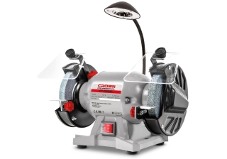 Точильный станок CROWN СТ13545L (ф125мм, 170Вт, посадочный диам. 12.7/32мм, LED-фонарь)