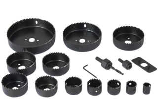 Набор коронок HCS ПРАКТИКА 12шт. 20,25,35,40,51,60,68,70,82,102,127мм +2 адаптера 773-279