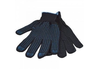 Перчатки х/б с ПВХ покрытием 5 нити Точка черные