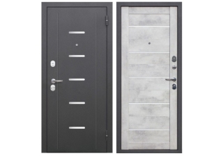 Дверь металлическая 7.5 см Гарда Серебро Бетон снежный царга (960мм) левая ФЙ