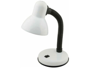 Светильник настольный Uniel TLI-204 60W E27 металл белый, без упак.