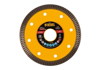 Диск алмазный сплошной 115х1,2х22,2мм супертонкий , сухой/мокрый рез /73057/ Denzel