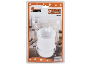 Стакан для зубных щеток настенный металл. хром + пластик Рыжий кот В0921/52887