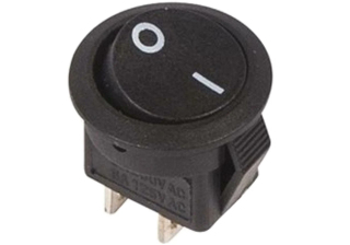 Выключатель клавишный круглый 250V 3А (2с) ON-OFF черный Micro REXANT 36-2510