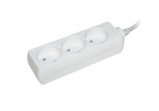 Удлинитель 3гн без З/К 3м белый ПВС 3х1мм2 У3 IP20 IEK WYP10-06-03-03-N