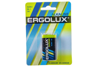 Батарейка «Ergolux» Alkaline 6LR61 BL-1   (1*крона-  1//12/60шт)/11753/871072