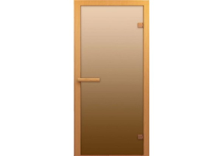 Дверь банная стеклянная бронза 1900х700 (6 мм., 2 петли, коробка хвоя)
