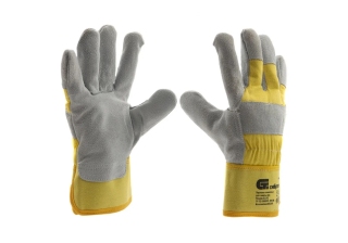 Перчатки спилковые комбинированные , усиленные, утолщенные, размер XL  /679032/  Сибртех