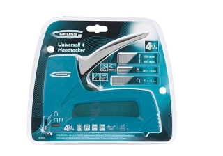 Степлер мебельный пластиковый универ. 4-функ , тип скобы 53,36,300, 8-14 мм. GROSS /41005/