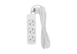 Удлинитель Rexant STANDARD 3гн с З/К 3м белый 16А 3х1,0мм 13-4010