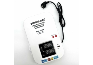 Стабилизатор FIRMAN FVR-2000W(однофаз, релейн, настен, цифр. дисплей, 2000Вт, 100-260В, USB, 4.2кг)