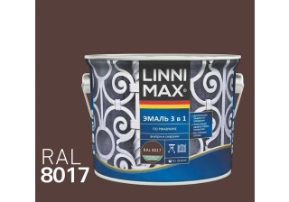 Грунт-эмаль по ржавчине 3 в 1 LINNIMAX RAL 8017 шоколадная 2.5л.