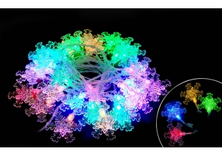 Гирлянда светодиодная Волшебная страна Снежинки 3 м, многоцветная, 8 режимов LED-SF-30-3-MC/213925