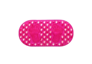 Коврик в ванную противоскользящий Массажный 66х33см розовый