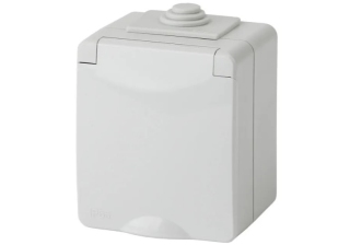 Розетка 1гн с З/К  с крыш. о/у серый 16А IP65 Эксперт ЭРА Б0035988