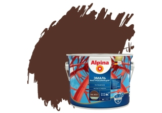 Грунт-эмаль быстросохнущая по ржавчине Альпина RAL 8017  шоколадный 2.5л. Брест