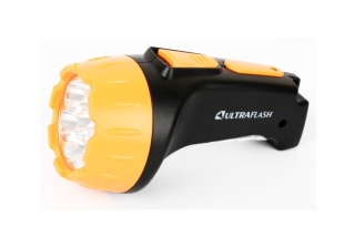 Фонарь электр. светодиод.Ultraflash LED3818 аккум.черно-жел. пласт.корпус /10973/859445