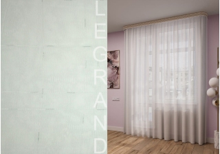 Тюль Лен 500х260 с утяжелителем белый с серебром