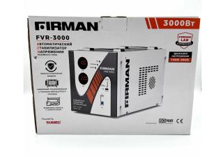 Стабилизатор FIRMAN FVR-3000 (однофаз, релейн, напольн, цифр. дисплей, 3000Вт, 100-260В, USB, 12кг)