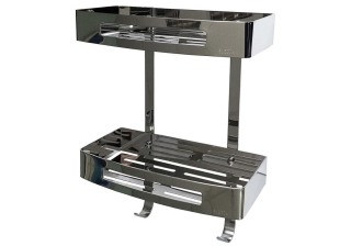 Полка литая прямоугольная, двойная, из нерж. стали 5656