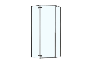 Душевое ограждение Loranto NEO 90x90x195 прозр закал стекло 8мм, Easy clean, профиль черн(CS-22107B)