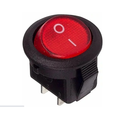 Выключатель клавишный круглый 250V 3А (2с) ON-OFF красный Micro REXANT 36-2511 фото 1