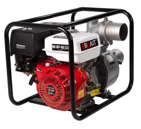 Мотопомпа BRAIT BR-WP-40 (двигатель 15 л.с с датч. масла, 4 дюйма, высота подъема 30 м.) фото 1