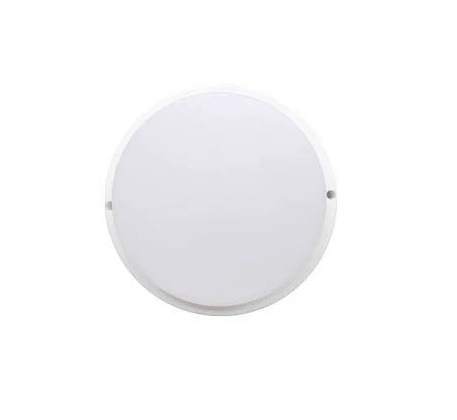 Светильник св/д Ecola ЖКХ 12W 6500K 6K Круг 155x45 с датч. движ. мат. бел. IP65 ДПП DMRD12ELC фото 1