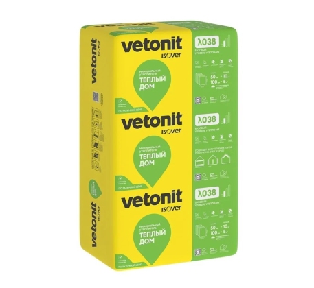 Утеплитель Vetonit  (ИЗОВЕР) плита Теплый Дом (1170х610х50мм.,14шт.) 10м.кв, Плотность-13,8кг/м.куб фото 1