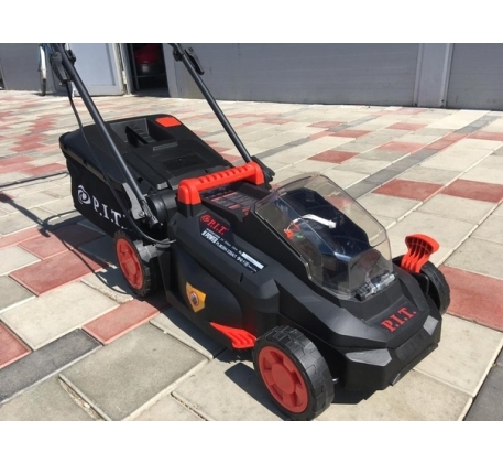 Газонокосилка эл. P.I.T. PLM20Н-330А/1 (20В, диам. кошения 330мм, высота 25-75мм, сборник 30л., 4Ач) фото 1