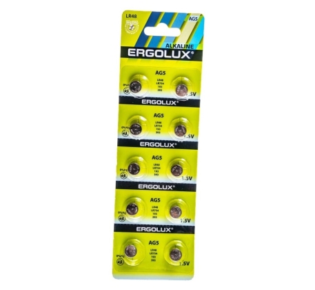 Батарейка «Ergolux» AG- 5 LR48 BL-10   (10*-блистер  200 комп.)/14316/891537 фото 1