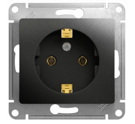 Розетка 1гн с 3/К с/у антрацит механизм 16А Glossa Schneider Electric GSL000743 фото 1