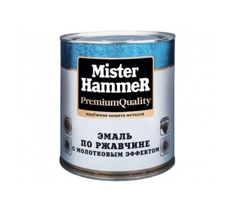 Эмаль молотковый эффект Mister Hammer сине-голубая 2,5кг  КВИЛ фото 1