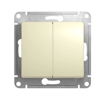 Выключатель 2кл прох с/у крем механизм Glossa Schneider Electric GSL000265 фото 1