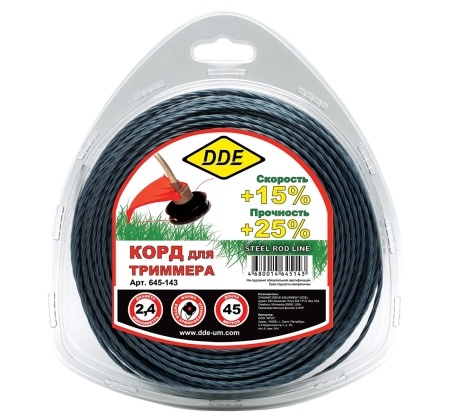 Леска DDE Stieel rod line крест витой армированный 2.4мм*44м 645-143 фото 1