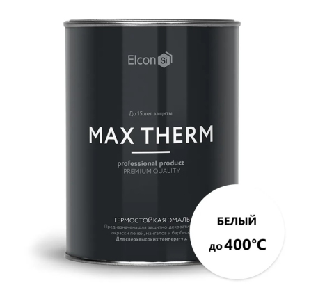 Эмаль термостойкая Elcon белая до 400С 0,8л. фото 1