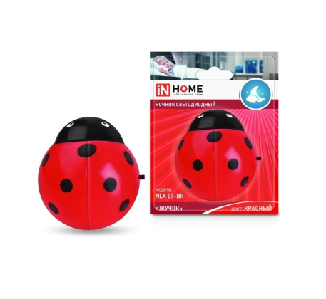 Ночник светодиод с выкл. Жучек красный NLA07-BR IN HOME фото 1