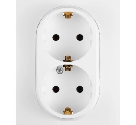 Розетка Etika Legrand  2гн с 3/К с/у белый в сборе 672223 фото 1