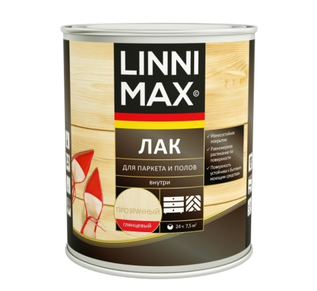 Лак алкидно-уретановый LINNIMAX Лак для паркета и полов глянцевый 2.5л. фото 1