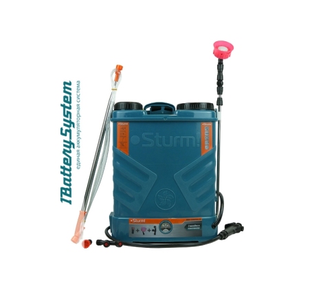 Опрыскиватель садовый ранцевый аккум. Sturm! GS8216N 1BatterySystem, 16 л,без АКБ и ЗУ фото 1