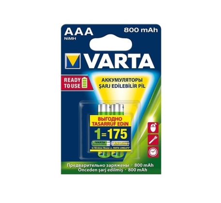 Аккумулятор VARTA ACC.R2U/RECH.A.POW.AAА 800мАч бл./2шт. фото 1