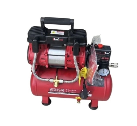 Компрессор безмасляный №1 NAC 1200/9-PRO (1.2кВт, 200л/м, 8 бар, ресивер 9л.) фото 1